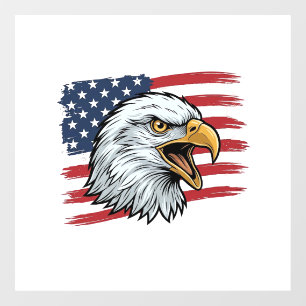 Autocollant Pour Fenêtre Drapeau d'aigle patriotique dessin vectoriel vinta