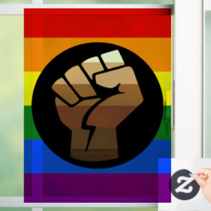 Autocollant Pour Fenêtre Drapeau de couleur des personnes queer de Slippery