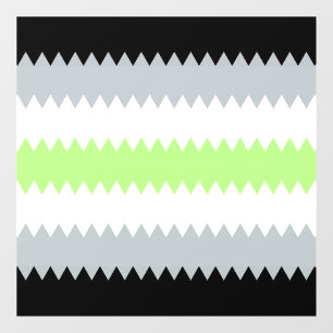 Autocollant Pour Fenêtre Drapeau de fierté Agender Abstrait Groovy Boho Zig