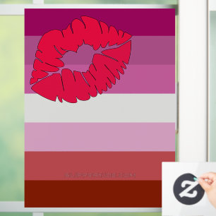 Autocollant Pour Fenêtre Drapeau de fierté lesbienne au rouge à lèvres Slip
