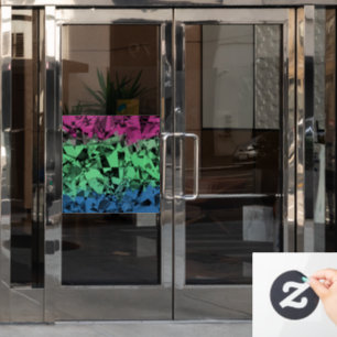 Autocollant Pour Fenêtre Drapeau de Fierté Polysexuel Groovy Éclectique Rét