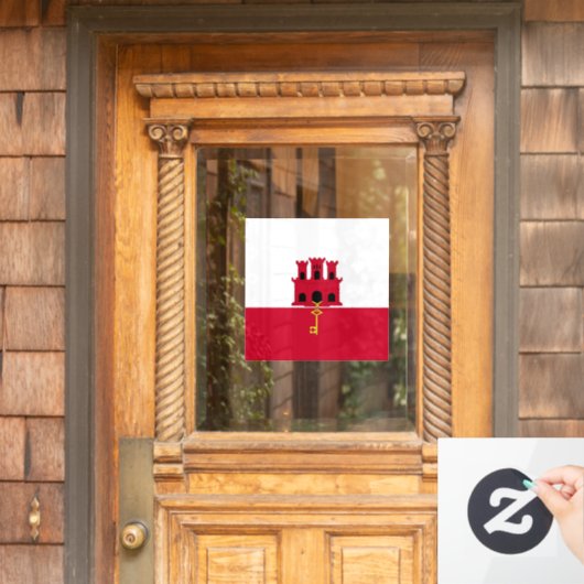 Autocollant Pour Fenêtre Drapeau de Gibraltar (Porte d'accueil)