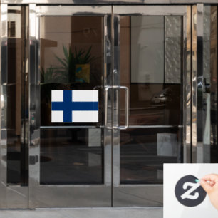 Autocollant Pour Fenêtre Drapeau de la Finlande découpé sur mesure