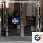 Autocollant Pour Fenêtre Drapeau de l'Islande (Porte de bureau)