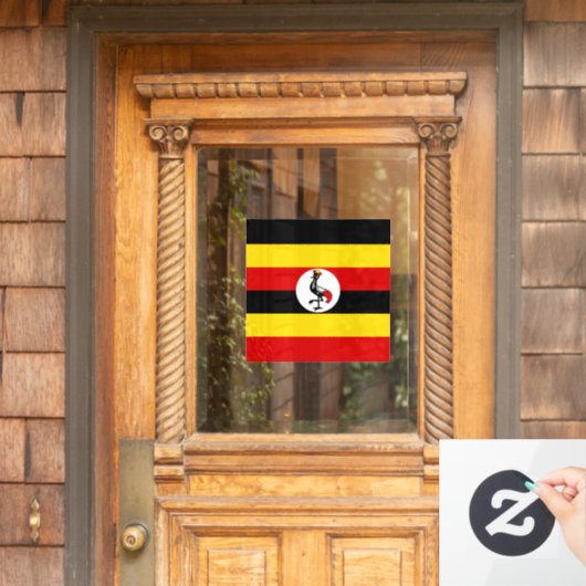 Autocollant Pour Fenêtre Drapeau de l'Ouganda (Porte d'accueil)