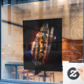 Autocollant Pour Fenêtre Drapeau de police (Fenêtre de café)