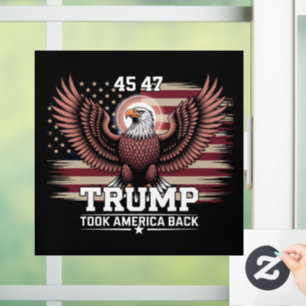 Autocollant Pour Fenêtre Drapeau du 45e et 47e président Trump 2025 Aigle A