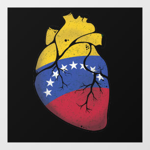 Autocollant Pour Fenêtre Drapeau du cœur du Venezuela