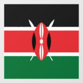 Autocollant Pour Fenêtre Drapeau du Kenya (Feuille)