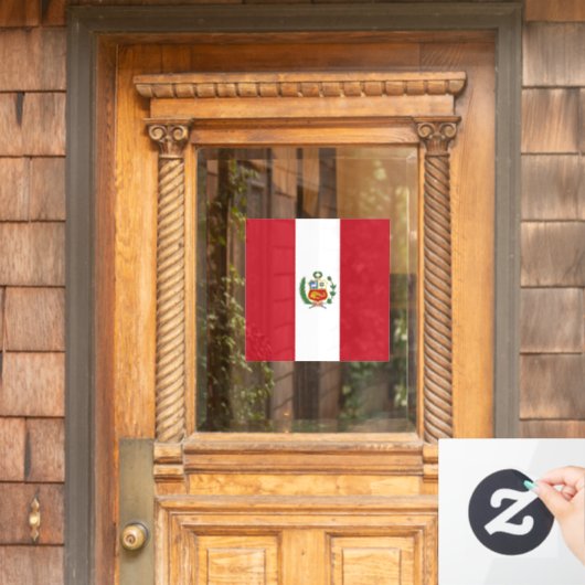 Autocollant Pour Fenêtre Drapeau du Pérou (Porte d'accueil)