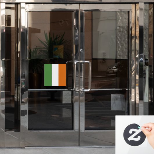 Autocollant Pour Fenêtre Drapeau irlandais (Porte de bureau)