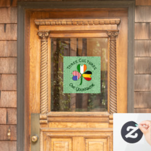 Autocollant Pour Fenêtre Drapeau Shamrock irlandais-belge personnalisé