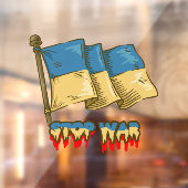 Autocollant Pour Fenêtre drapeau ukrainien : Arrêtez la guerre (Feuille 2)