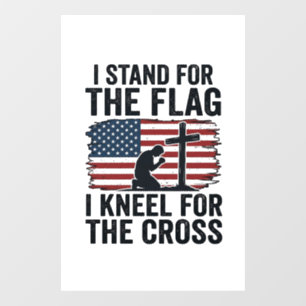 Autocollant Pour Fenêtre Dress pour le drapeau agenouillez pour la croix co