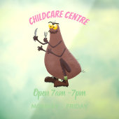 Autocollant Pour Fenêtre Drôle affamé pulette affamée dessin animé (Feuille 3)