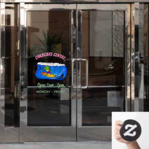 Autocollant Pour Fenêtre Drôle caricature de surf de lézard au cou