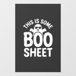 Autocollant Pour Fenêtre Drôle de feuille de Boo fantôme Halloween Design_1