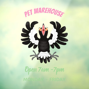 Autocollant Pour Fenêtre Drôle dessin animé de Magpie australienne