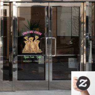 Autocollant Pour Fenêtre Drôle dessin de la famille meerkat