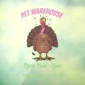 Autocollant Pour Fenêtre Drôle dinde marron de la ferme avec des mouches de (Feuille 3)