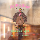 Autocollant Pour Fenêtre Drôle dinde marron de la ferme avec des mouches de (Feuille 2)