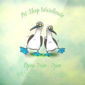 Autocollant Pour Fenêtre Drôle, joyeux croquis à pieds bleus dansant dessin (Feuille 3)