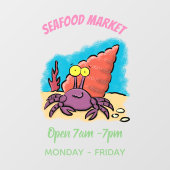 Autocollant Pour Fenêtre Drôle mignon caricature pourpre crabe ermite (Feuille)