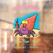 Autocollant Pour Fenêtre Drôle mignon caricature pourpre crabe ermite (Feuille 2)