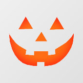 Autocollant Pour Fenêtre Drôle néon orange Jack-o'-lantern effrayant Hallow (Feuille)