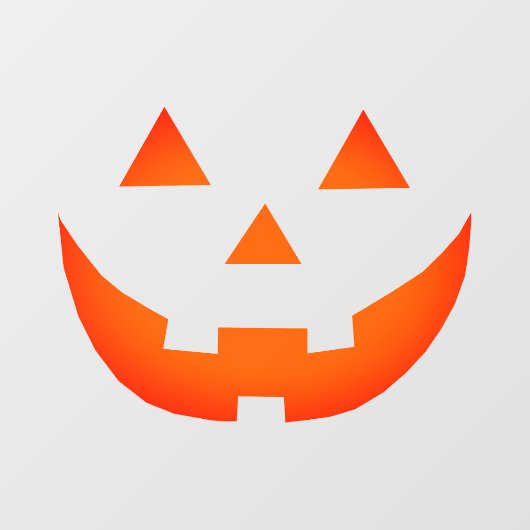 Autocollant Pour Fenêtre Drôle néon orange Jack-o'-lantern effrayant Hallow (Feuille)