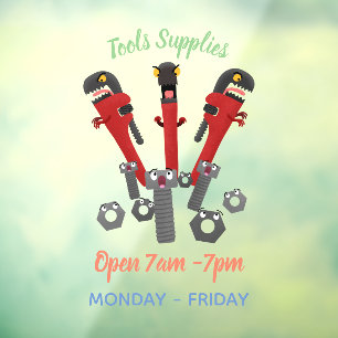 Autocollant Pour Fenêtre Drôle outil monstre de clé humour dessin animé