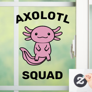 Autocollant Pour Fenêtre Drôle petite équipe de Axolotl personnalisable ros