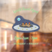 Autocollant Pour Fenêtre Drôle poule dans l'espace dessin animé (Feuille 2)