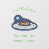 Autocollant Pour Fenêtre Drôle poule dans l'espace dessin animé (Feuille)