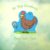 Autocollant Pour Fenêtre Drôle poulet rustique whimsical dessin animé (Feuille 3)