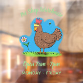 Autocollant Pour Fenêtre Drôle poulet rustique whimsical dessin animé (Feuille 2)
