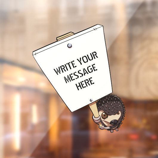 Autocollant Pour Fenêtre Drôle protestant avec Hérisson en dessin de placar (Feuille 2)