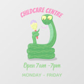 Autocollant Pour Fenêtre Drôle serpent vert avec caricature maraca (Feuille)