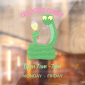 Autocollant Pour Fenêtre Drôle serpent vert avec caricature maraca (Feuille 2)