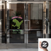 Autocollant Pour Fenêtre Drôle T rex dinosaure dessin animé humour (Porte de bureau)