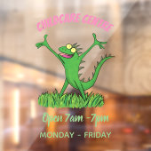 Autocollant Pour Fenêtre Drôle vert souriant animé lézard d'iguane (Feuille 2)