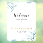 Autocollant Pour Fenêtre Dusty Blue Greenery Eucalyptus Mariage Feuille (Feuille 3)