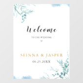 Autocollant Pour Fenêtre Dusty Blue Greenery Eucalyptus Mariage Feuille (Feuille)