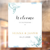 Autocollant Pour Fenêtre Dusty Blue Greenery Eucalyptus Mariage Feuille (Feuille 2)