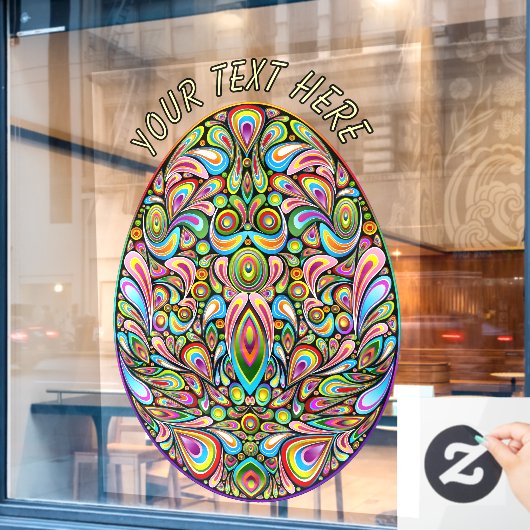 Autocollant Pour Fenêtre Easter Egg Psychedelic Design Kids Organic T-Shirt (Fenêtre de café)