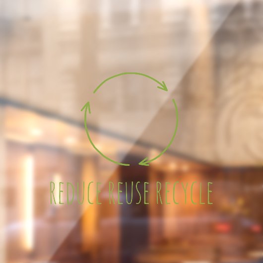 Autocollant Pour Fenêtre Éco “Réduire Réutiliser Recycler” Vert (Feuille 2)