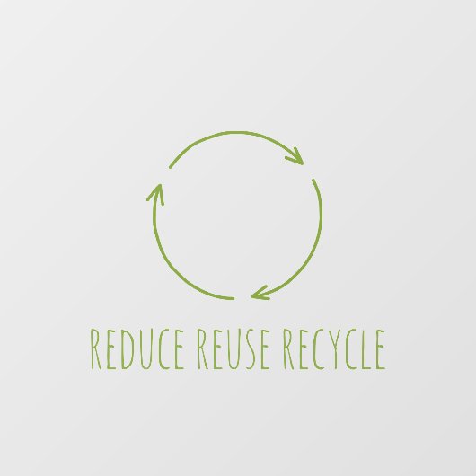 Autocollant Pour Fenêtre Éco “Réduire Réutiliser Recycler” Vert (Feuille)