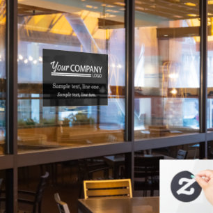 Autocollant Pour Fenêtre Écran de connexion de base Black Business Logo ave