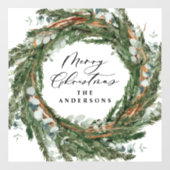 Autocollant Pour Fenêtre Écriture de feuille minimale moderne Noël (Feuille)