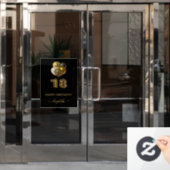 Autocollant Pour Fenêtre Écriture de nom léopard d'or noir 18e anniversaire (Porte de bureau)